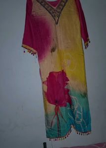 plazo flared silk cotton  kurta