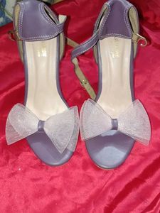 Purple Bow Detail Heels