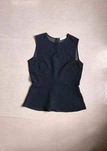 Sheer Black Peplum Top from paris