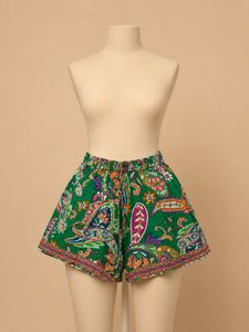 zudio Boho Paisley Print Green Shorts