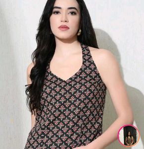 kalamir women ethnic motifs printed halter necktop