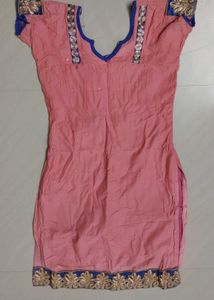 Pink Embroidered Kurta