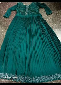 Emerald Green Embellished Anarkali Dress