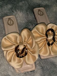 Elegant Satin Bow Slides