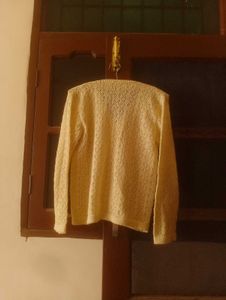Cream Lace Knit Cardigan