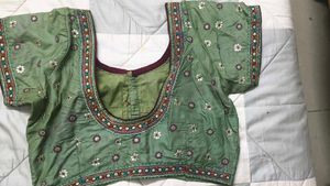 Embroidered Sage Green Blouse