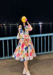 Colorful Abstract Print Dress
