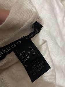 MANGO White Button-Up Cardigan