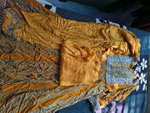 Elegant Yellow Anarkali Kurta Set🎉🥳 Diwali sale