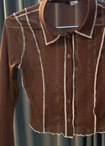 h&amp;m mesh button up