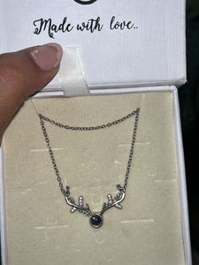 Anti tarnish Deer Antler Necklace