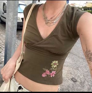 Y2K Olive Top