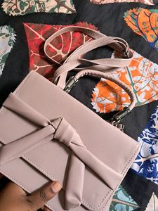 COMBO OFFER Black N White Bag &amp; DUSKY PINK Purse