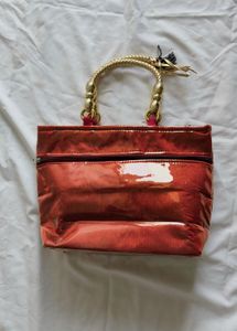 Red Embroidered handbag
