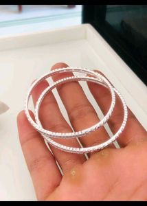 Beautiful Silver Bangles with Gemstones