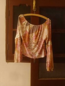 Bohemian Print Tie-Front Blouse