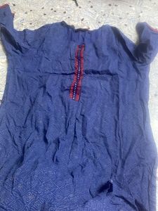 Blue N Red Kurti