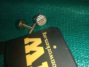 Vintage Rhinestone Striped Cufflinks