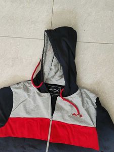 Color Block Zip Up Hoodie