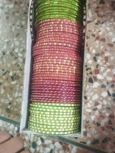 Vibrant Glass Bangles Set