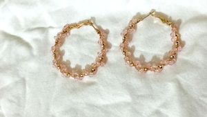 Pink Cherry Blossom Hoops