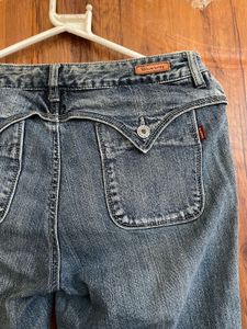 Women's Blue Vintage Denim Flare Jeans