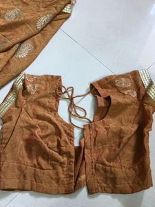 Mustard Georgette Saree With blouse