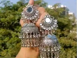 Beautiful pair of silver-tone Silver Jhumka