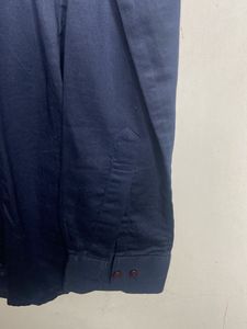 Classic Navy Blue Men's Dress Shirt