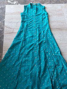 Beautiful Teal Kurta with Gold Print