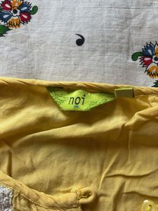 Yellow Embroidered Kurta Top