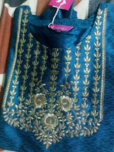 Orange Embroidered Kurta