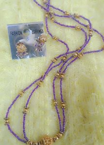 Lavender Handmade Beads jwellery set 🪻