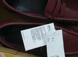 H&amp;M Burgundy Leather Loafers