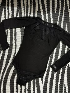 Chic Black Mesh Bodysuit