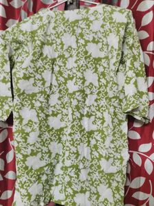 Green Floral Print Kurta