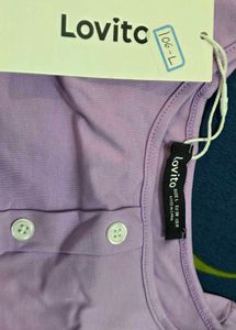 Pastel Purple Button-Up Crop Top