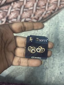 Softy CZ Jewellery Heart Earrings