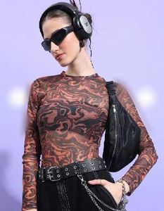 y2k Mesh Long Sleeve Top
