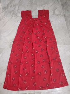 Comfortable Red Printed Nightdress
