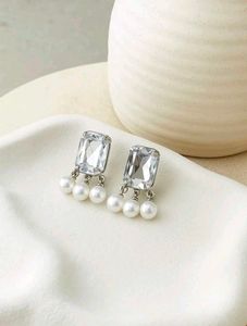 Elegant Pearl & Crystal Drop Earrings