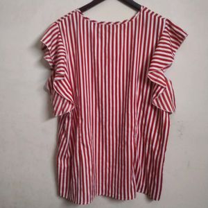 Red And White Tunic Top(Women's)