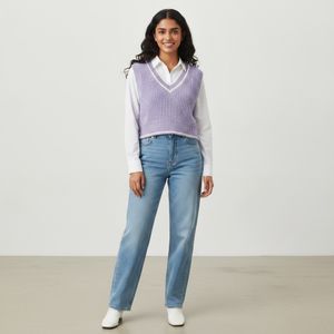 Lavender V-Neck Sweater Vest