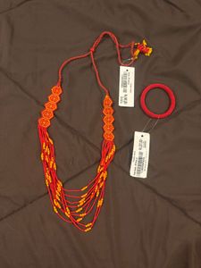 🆕 Beaded Long Chain With Single Bangle