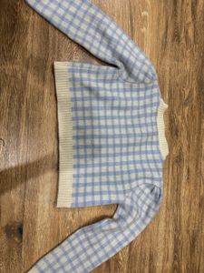 Cute Plaid Cropped Cardigan