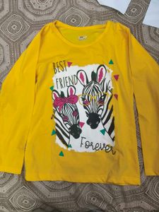 Cute Yellow Zebra Long Sleeve T-Shirt 8-9 years