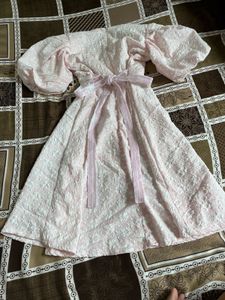 Chic Pink Puff Sleeve Dress