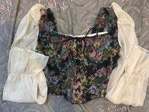 Vintage Floral Corset Blouse