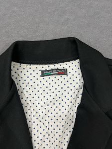 Classic Black Blazer with Polka Dot Lining