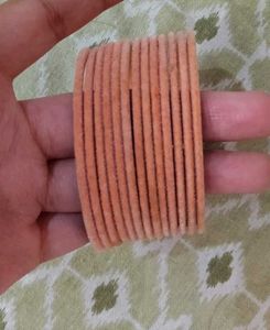 Peach Velvet Bangles Set
